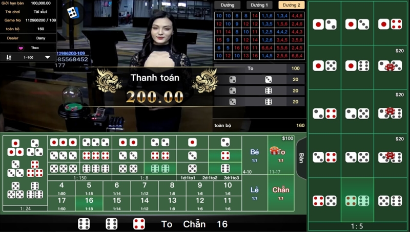 1 sảnh sicbo của sodo casino.